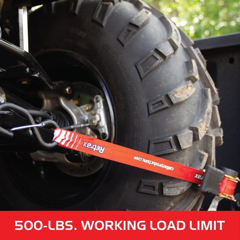 Caliber Retrax Ratchet Tie Down Strap Set 13412, Self-Retracting, 2 Straps - Image 4